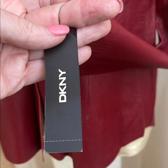 DKNY Red Leather Jacket - Picture 2 of 9